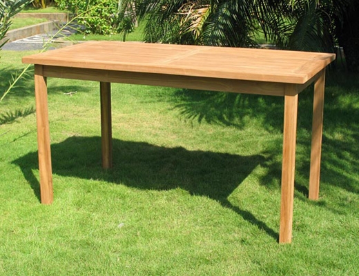 Стол обеденный из древесины тика, прямоугольный 150х90